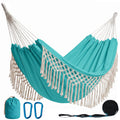 PNAEUT Handmade Tassel Hammock for Outside, 2 Person Tree Hammock for Stand