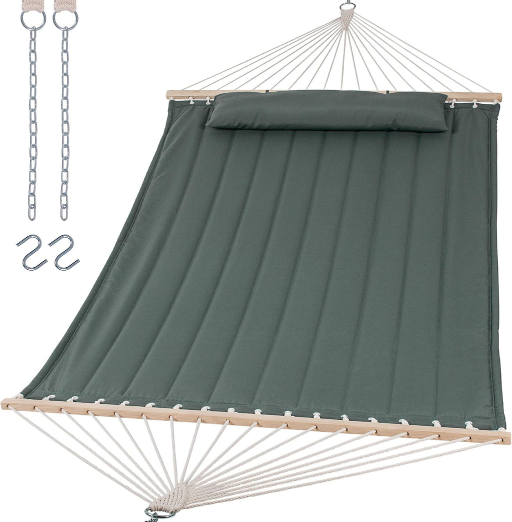 SUNCREAT Extra Large Outdoor Portable Hammock, Gray Green