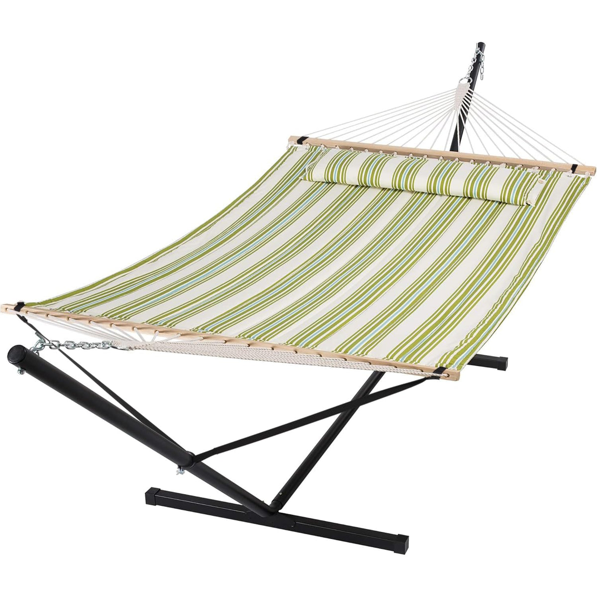SUNCREAT Extra Large Double Hammock with Stand, 475lbs Capacity, Grey