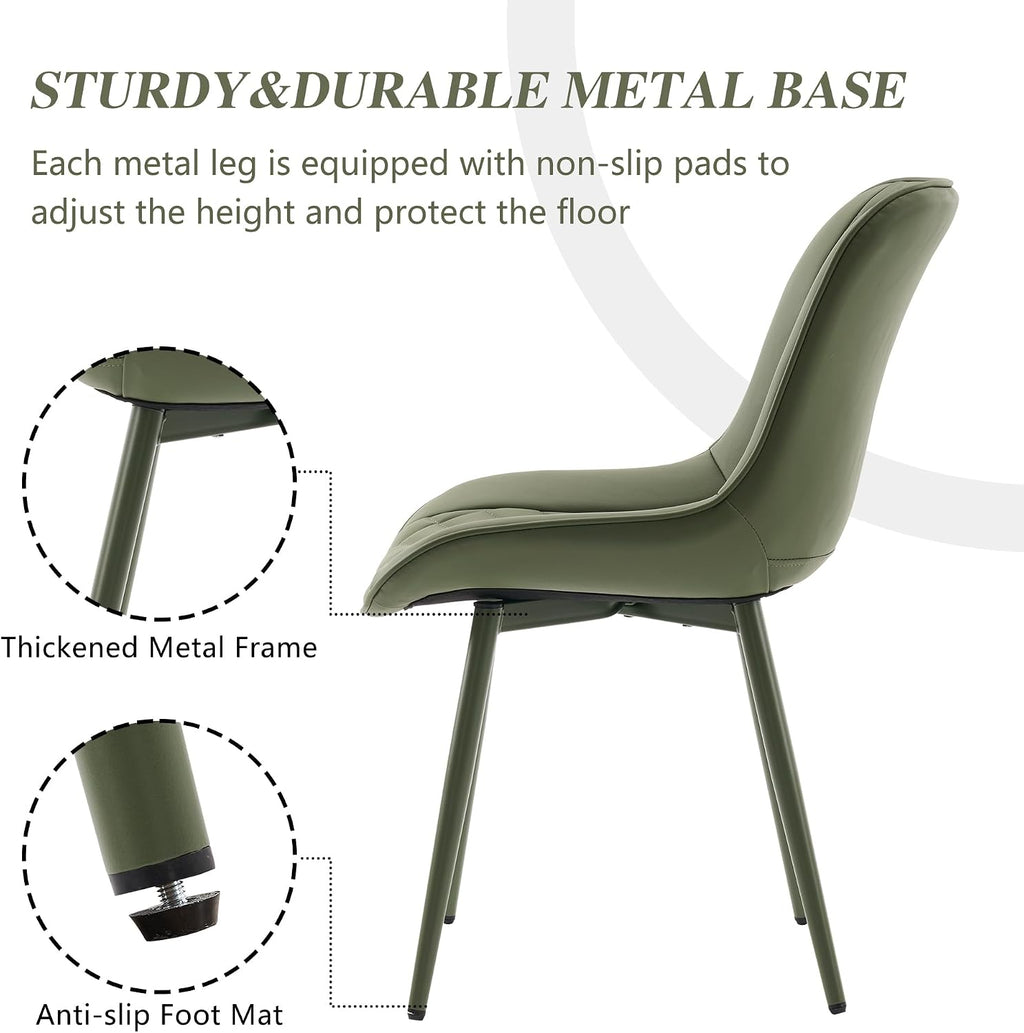 YOUNIKE Dining Chairs Set of 2 Kitchen & Dining Room Chairs Modern Green