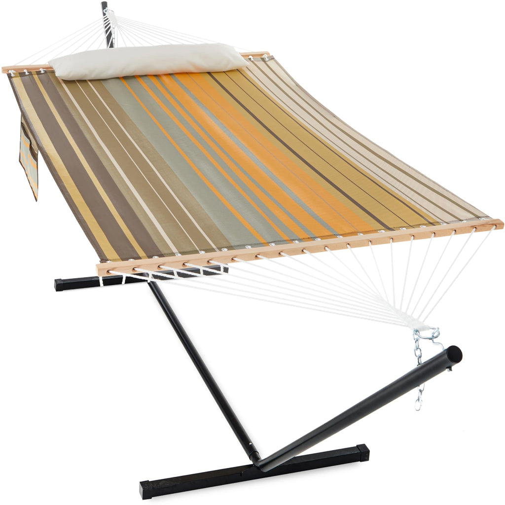 GAFETE 2 Person Hammock with Stand for Outside, Heavy Duty Steel Stand