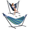 SUNCREAT 2-in-1 Hammocks Hammock Chair with Stand, Patented, Blue Stripe