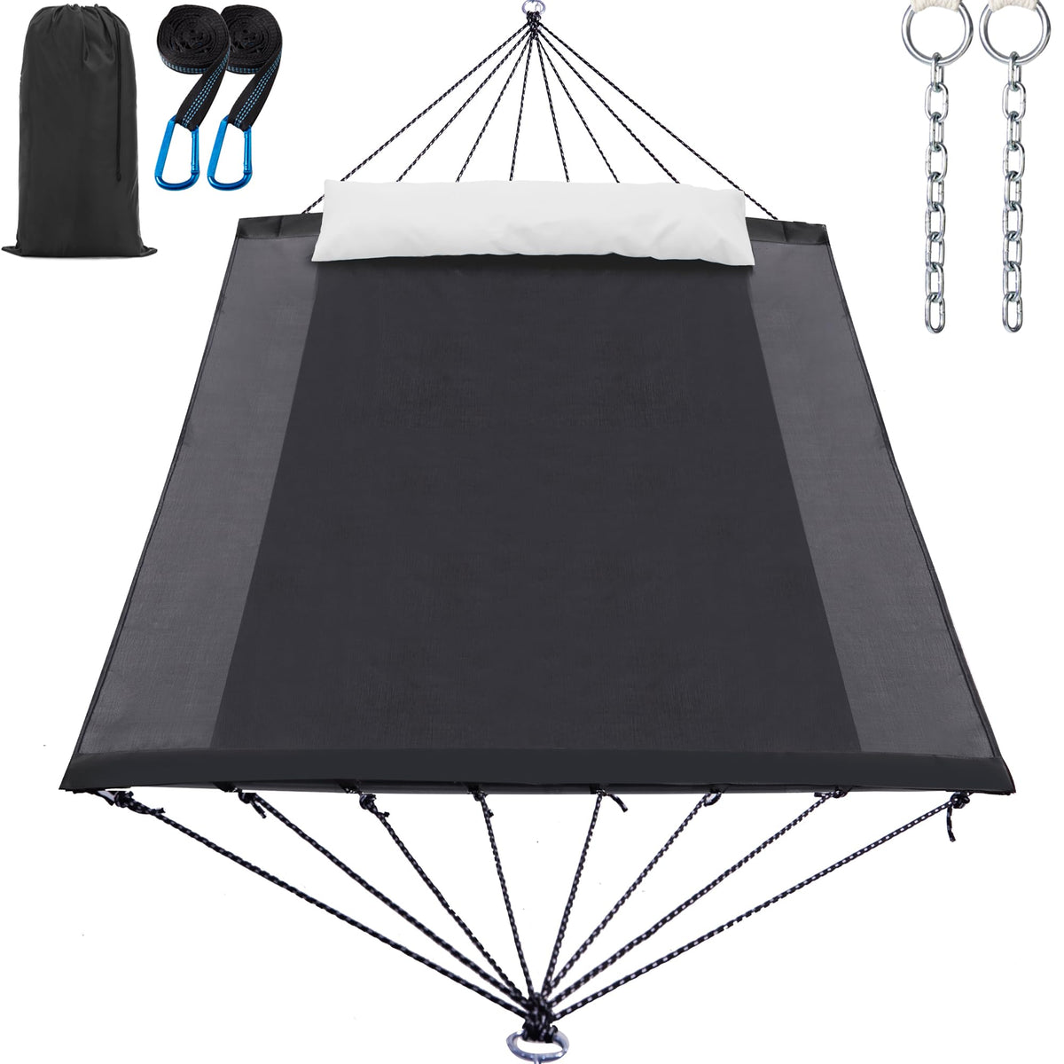 GAFETE 14ft Portable 2 Person Hammock, Quick Dry Textilene, 550 lb Capacity