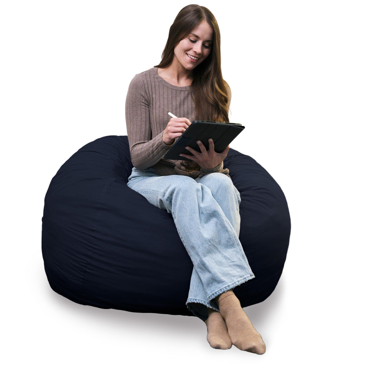 Big Joe Turnabout 3-in-1 Convertible Kids Bean Bag Chair, Midnight Blue