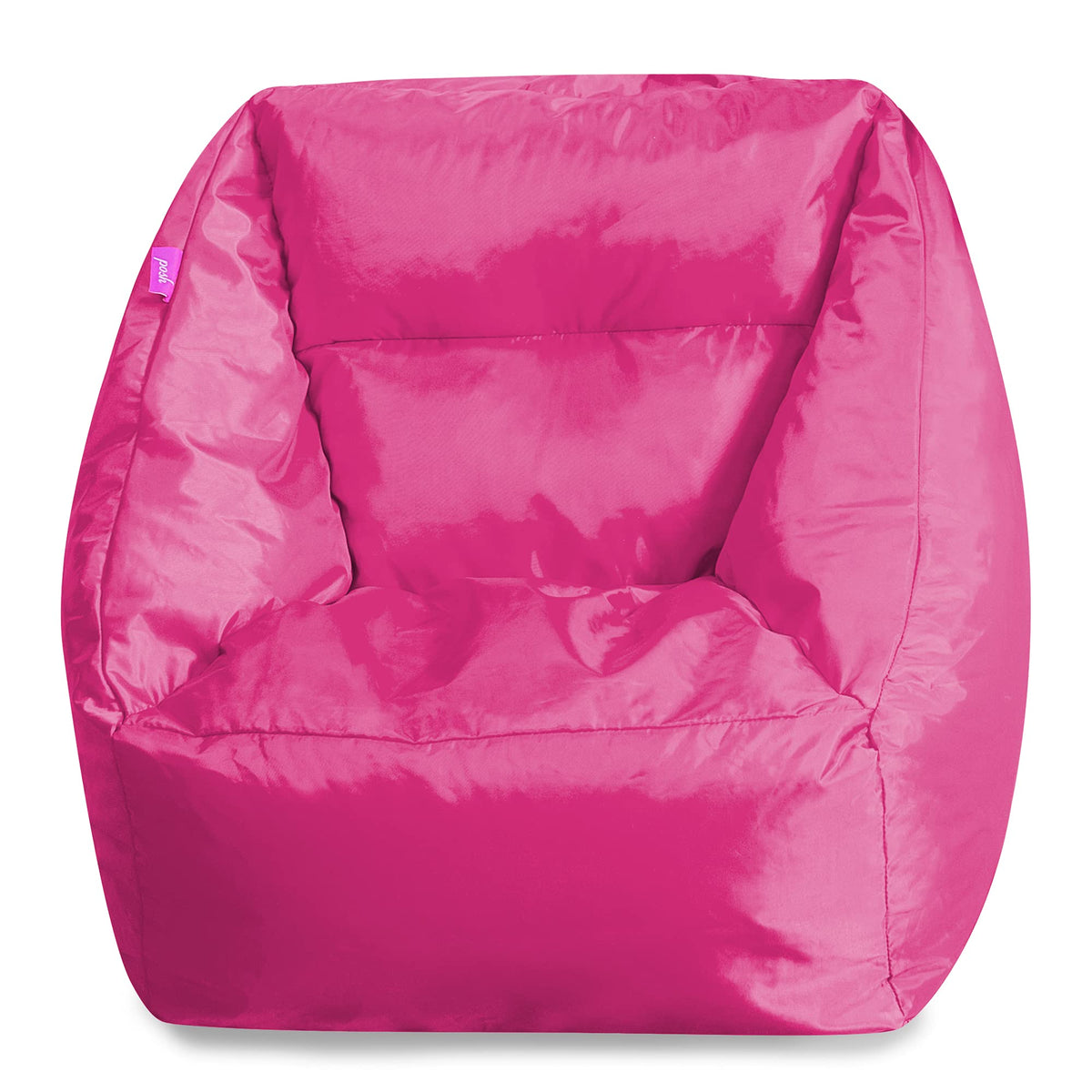 Posh Creations Structured Comfy Bean Bag Chair for Gaming, Reading, and Watching TV, Malibu Lounge, Canvas - Forest Critters on White