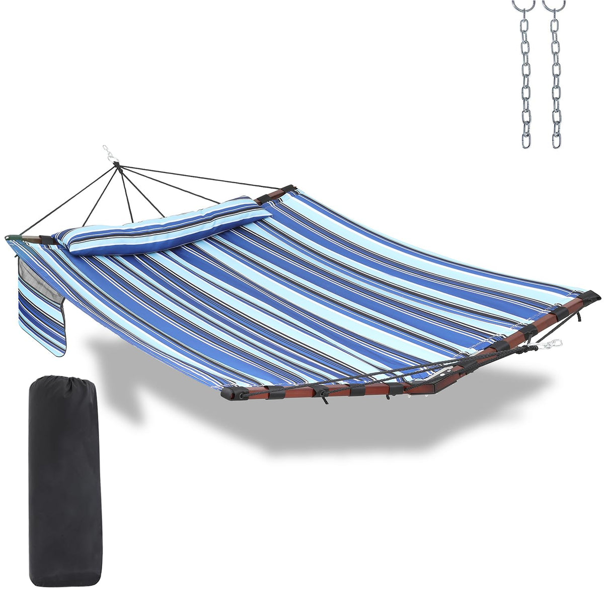 TegerDeger 12FT 2 Person Hammock with Stand V-Shape Spreader Bar - Beige