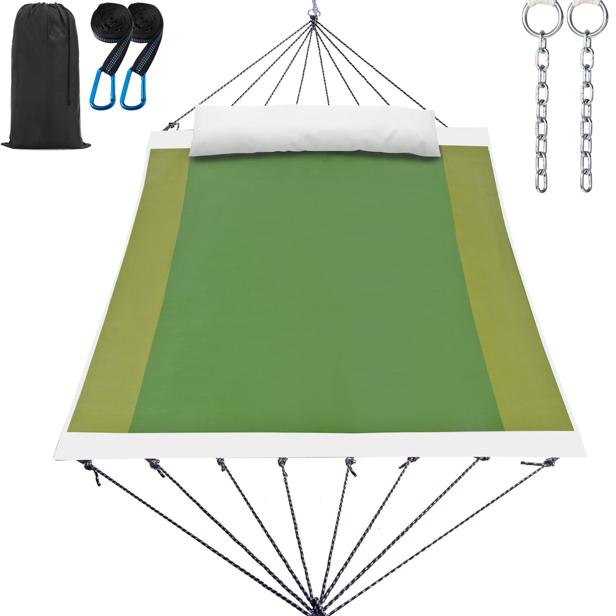 GAFETE 14ft Portable 2 Person Hammock, Quick Dry Textilene, 550 lb Capacity