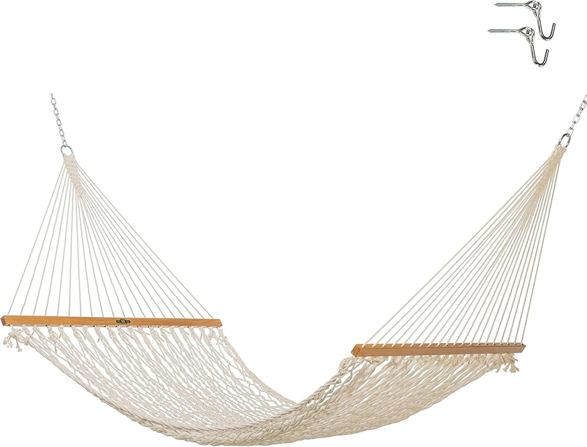 Original Pawleys Island 13OC Original Deluxe Cotton Rope Hammock with Free Extension Chains & Tree Hooks, Handcrafted in The USA, Accommodates 2 People, 450 LB Weight Capacity, 13 ft. x 55 in.