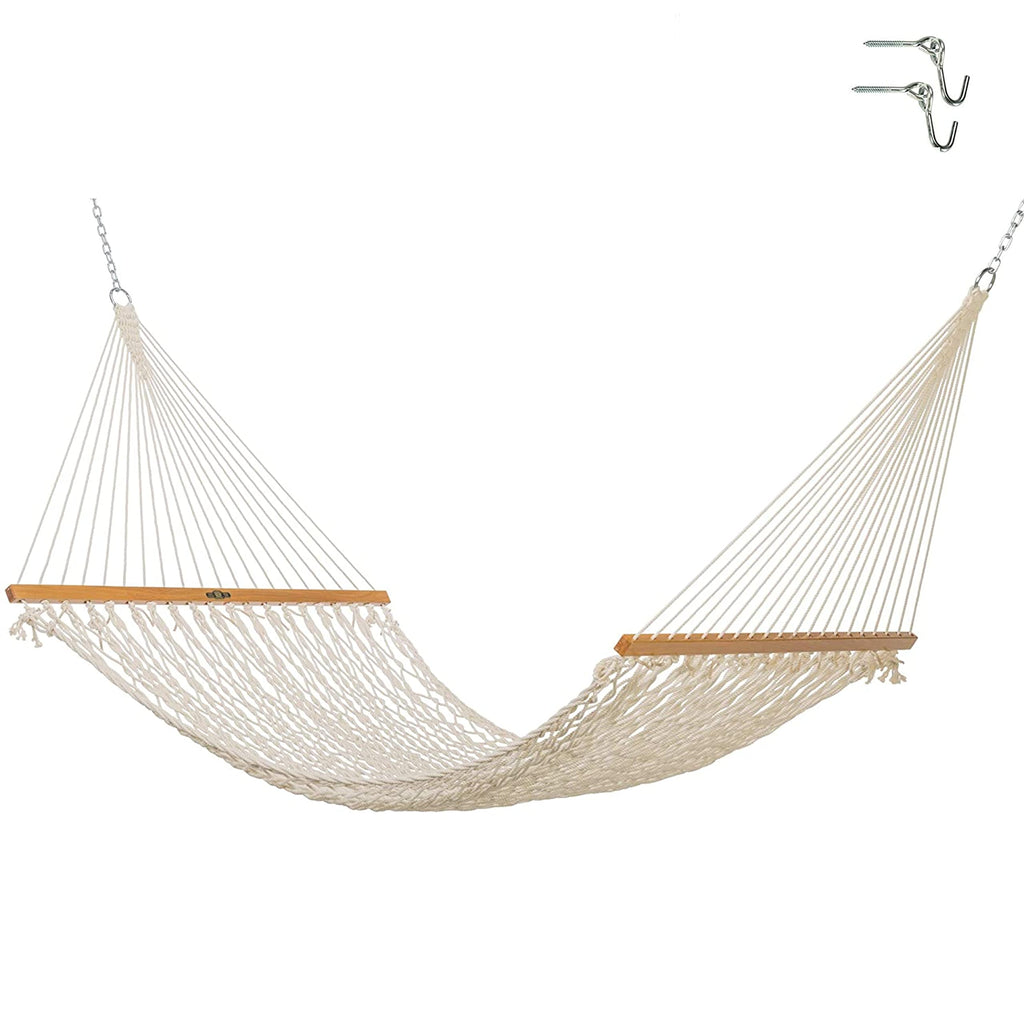 Original Pawleys Island 13OC Original Deluxe Cotton Rope Hammock with Free Extension Chains & Tree Hooks, Handcrafted in The USA, Accommodates 2 People, 450 LB Weight Capacity, 13 ft. x 55 in.