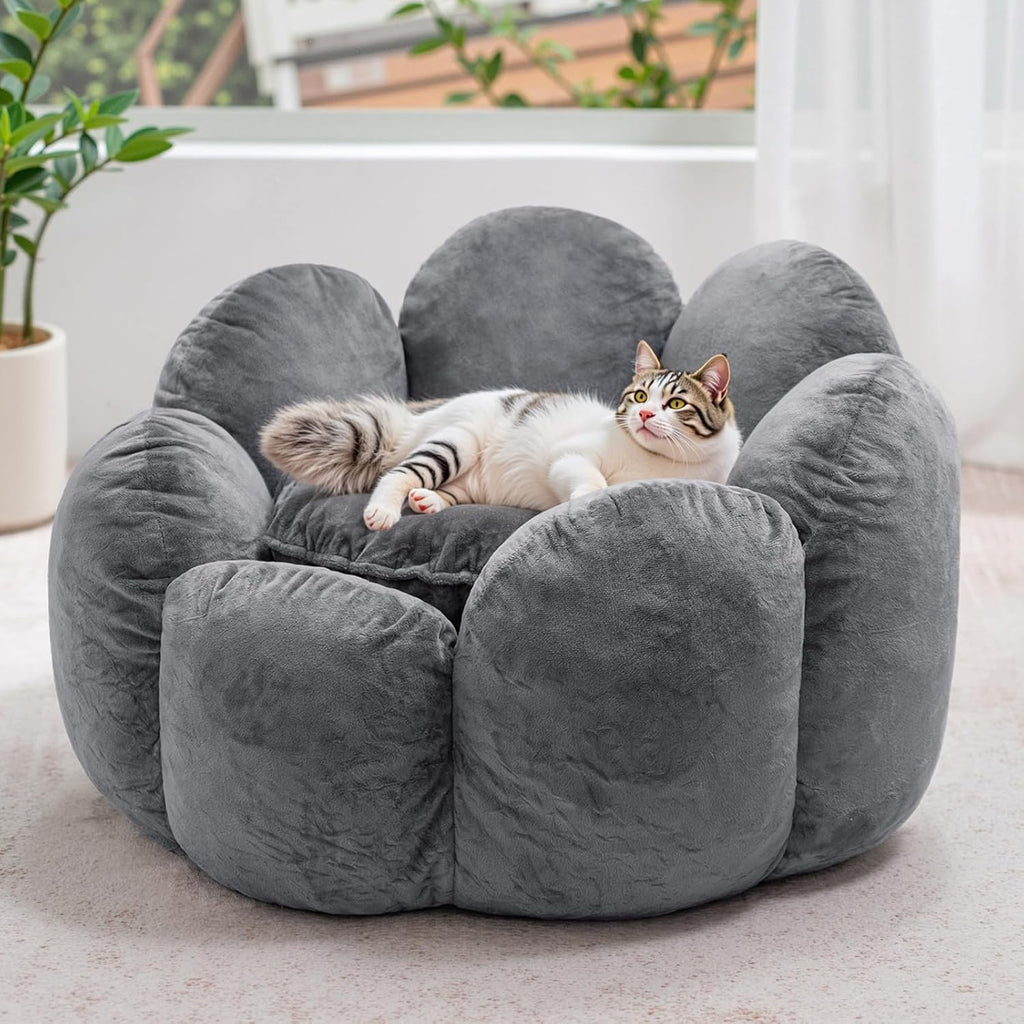 HOMMPA Bean Bag Chair for Kids Boys and Girls Comfy Beanbag Shell Shape Bean Bags Small Lazy Sofa for Living Room Bedroom Grey