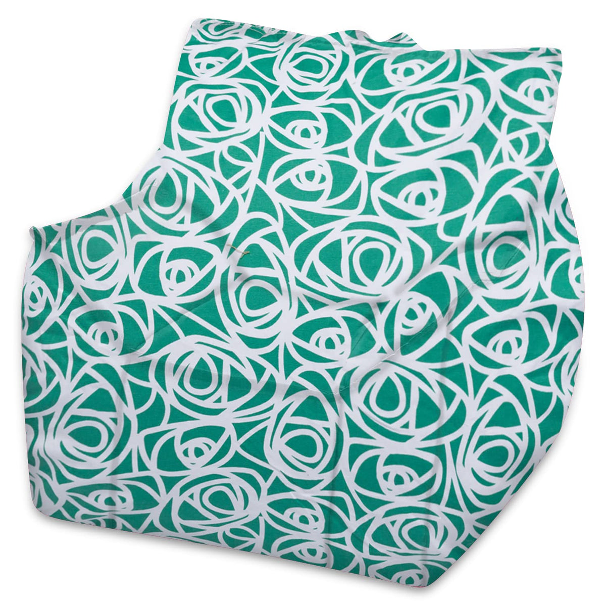 Posh Creations Structured Comfy Bean Bag Chair for Gaming, Reading, and Watching TV, Malibu Lounge, Canvas - Forest Critters on White