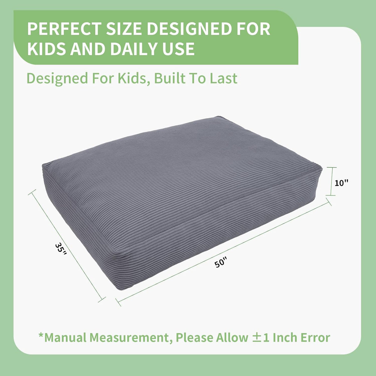 3-in-1 Kids Bean Bag Chair, Convertible Floor Cushion