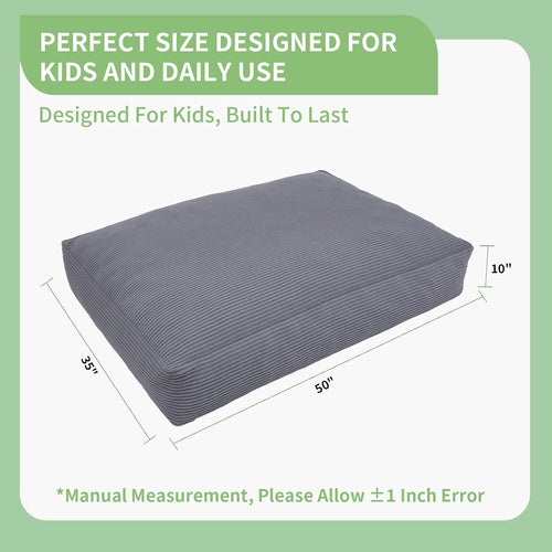 3-in-1 Kids Bean Bag Chair, Convertible Floor Cushion