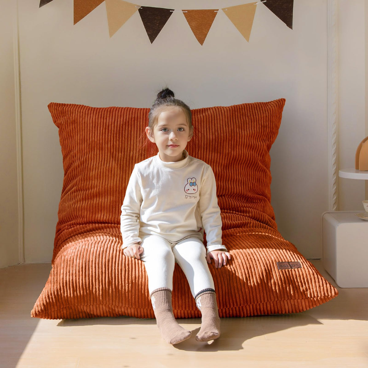 MAXYOYO 3 in 1 Kids Bean Bag Chair, Comfy Floor Sofa with Removed Cover