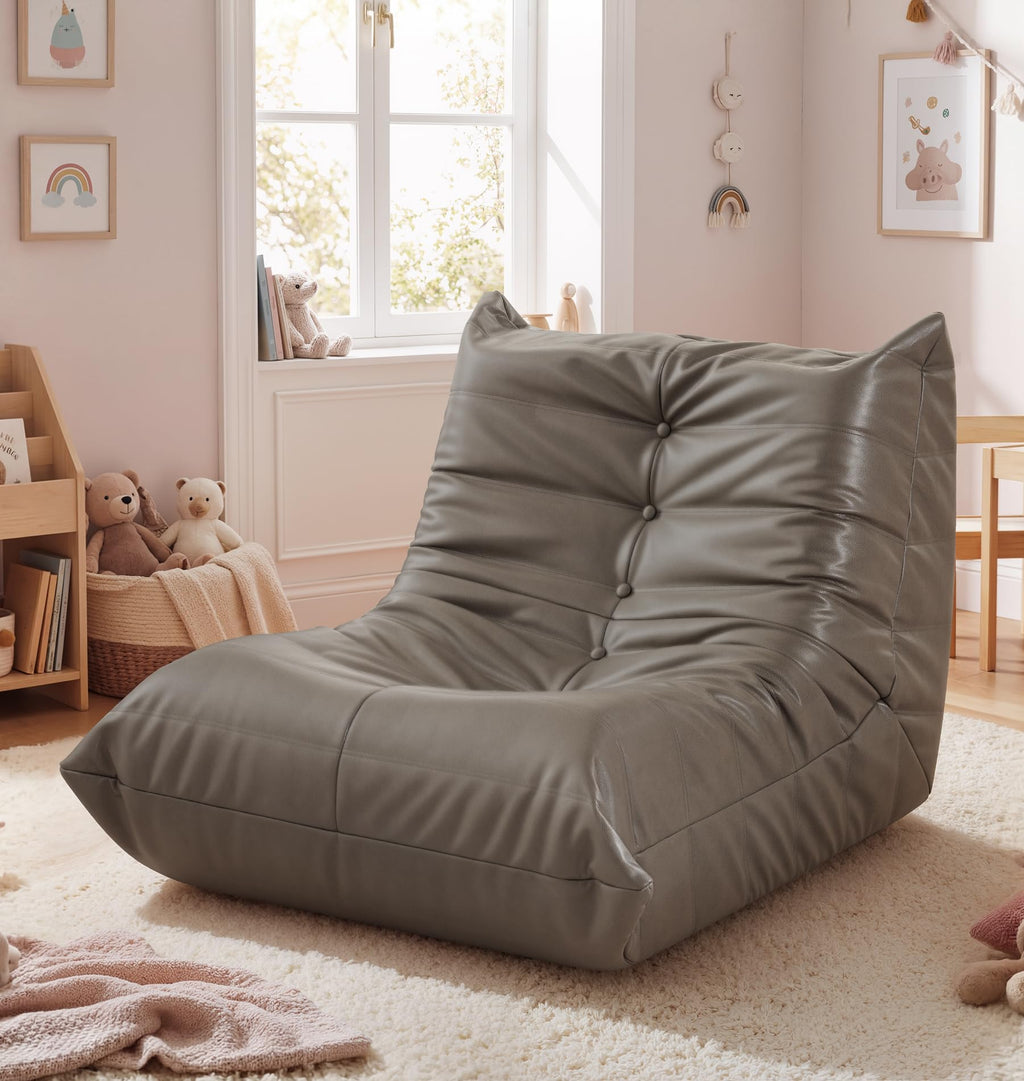 Hobestluk Kids Bean Bag Chair Small Beanbag Couch with Leather Fabric