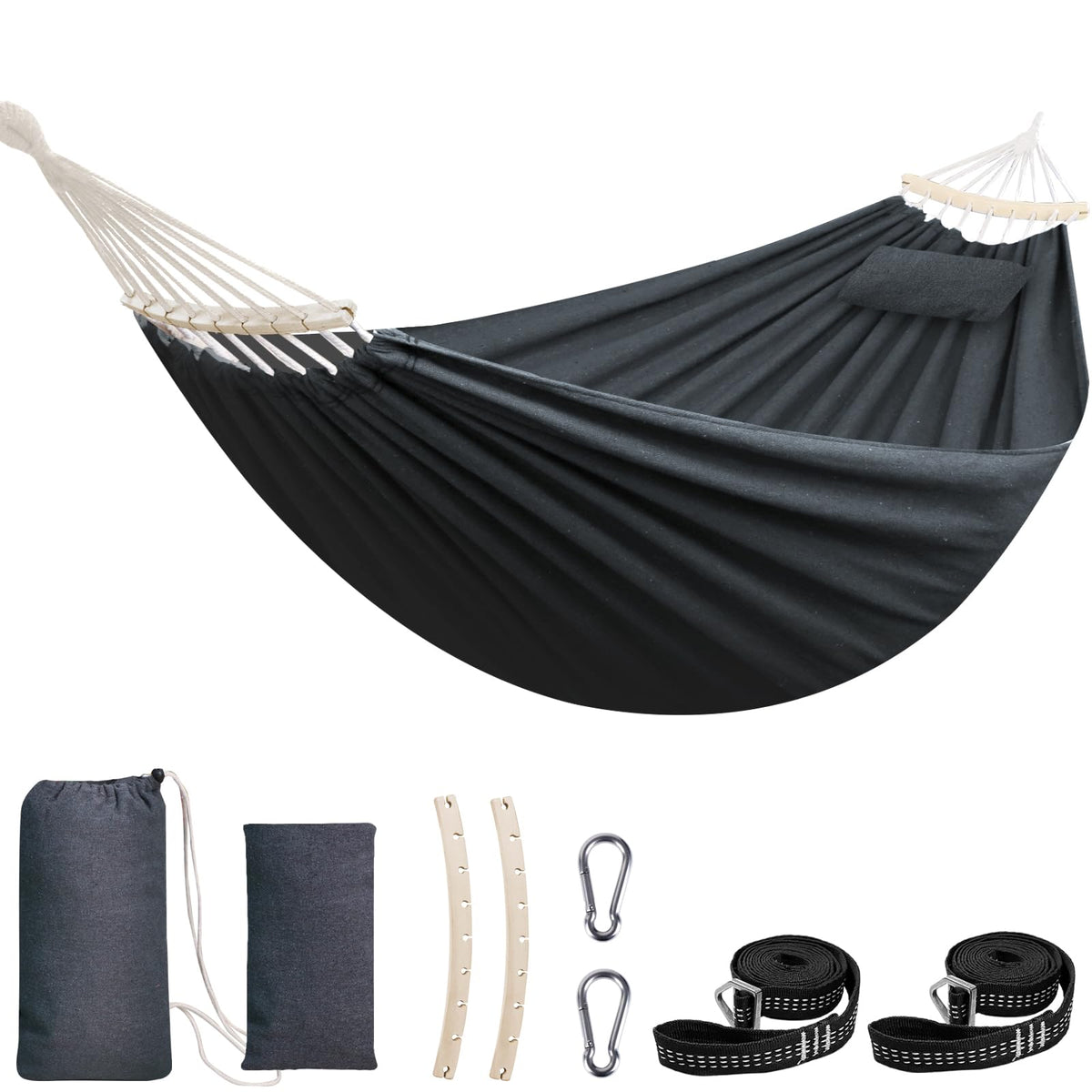 Chihee Cotton Hammock 8.9x4.9ft Holds Up to 660lbs Prevents Side-Tipping