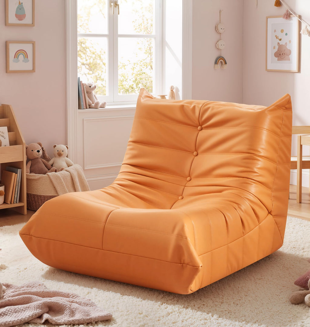 Hobestluk Kids Bean Bag Chair Small Beanbag Couch with Leather Fabric