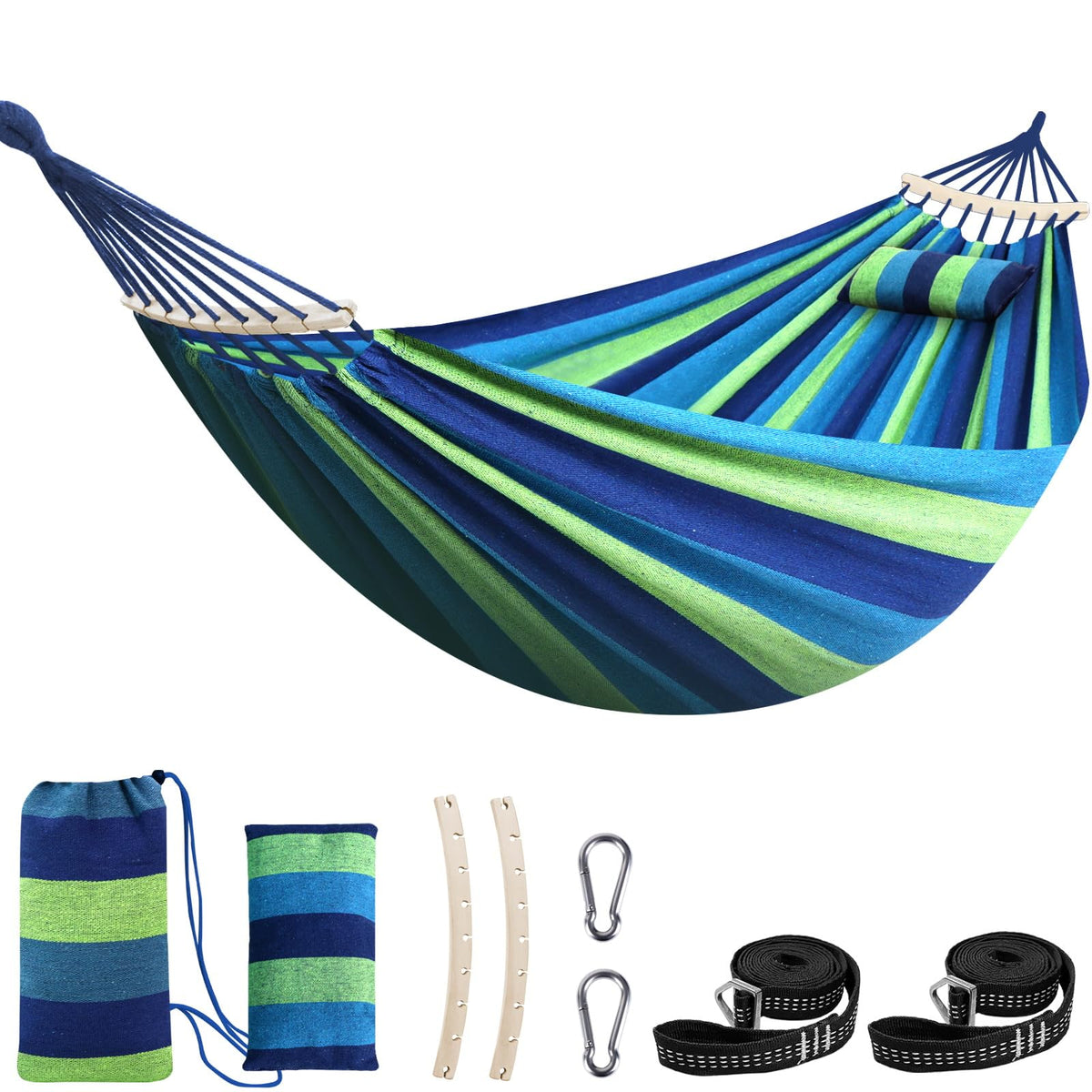 Chihee Cotton Hammock 8.9x4.9ft Holds Up to 660lbs Prevents Side-Tipping