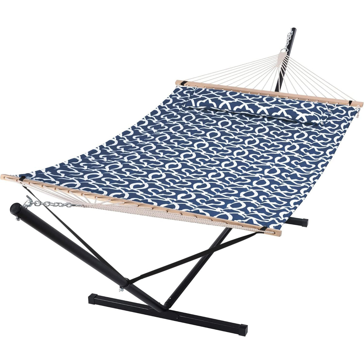 SUNCREAT Extra Large Double Hammock with Stand, 475lbs Capacity, Grey