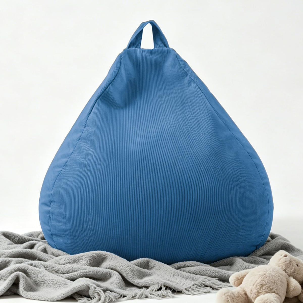 LPMOERA Stuffed Animal Storage Soft Bean Bag Chair Cover No Filler Caramel