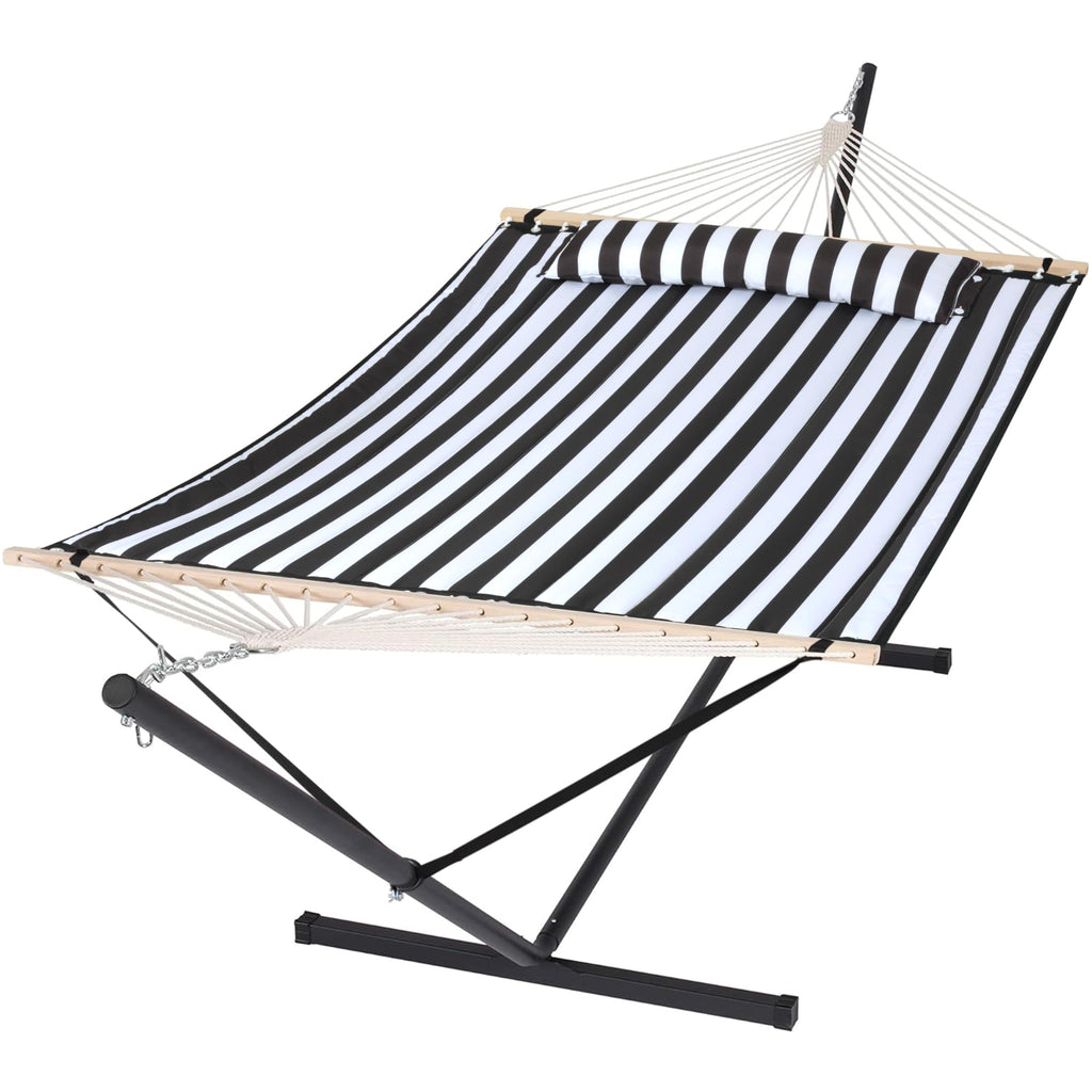 SUNCREAT Extra Large Double Hammock with Stand, 475lbs Capacity, Grey