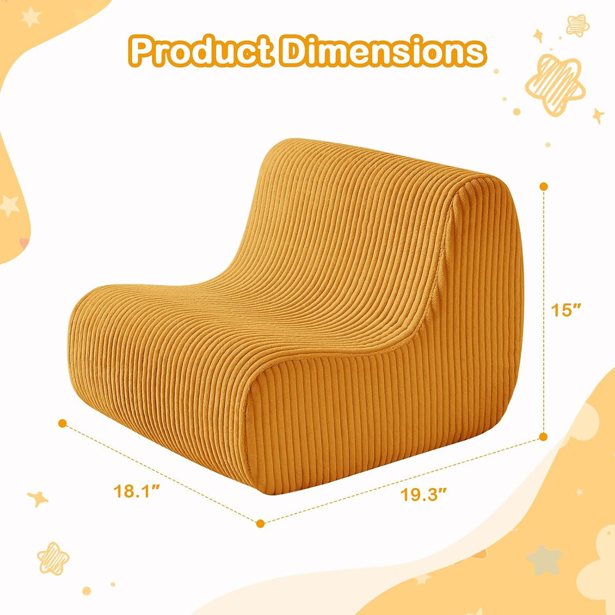 DAICO Kids Bean Bag Chair, Comfy Bean Bag Sofa for Gaming & Reading