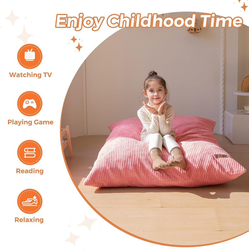 MAXYOYO 3 in 1 Kids Bean Bag Chair, Comfy Floor Sofa with Removed Cover