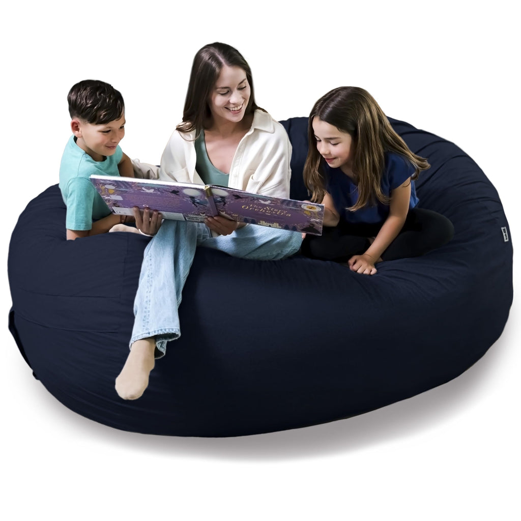 Big Joe Turnabout 3-in-1 Convertible Kids Bean Bag Chair, Midnight Blue