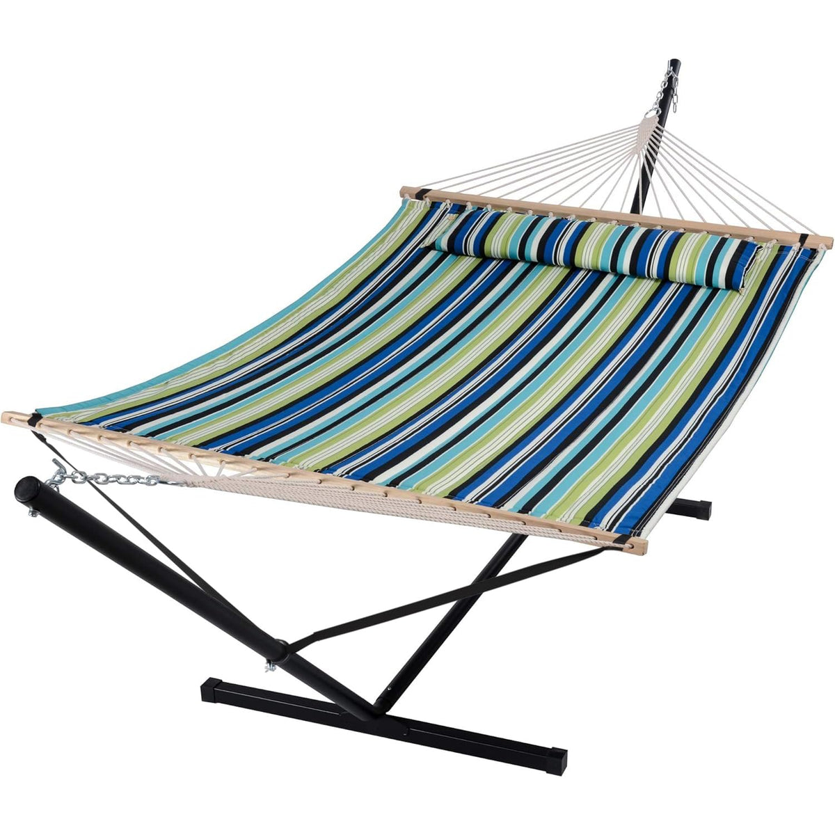 SUNCREAT Extra Large Double Hammock with Stand, 475lbs Capacity, Grey