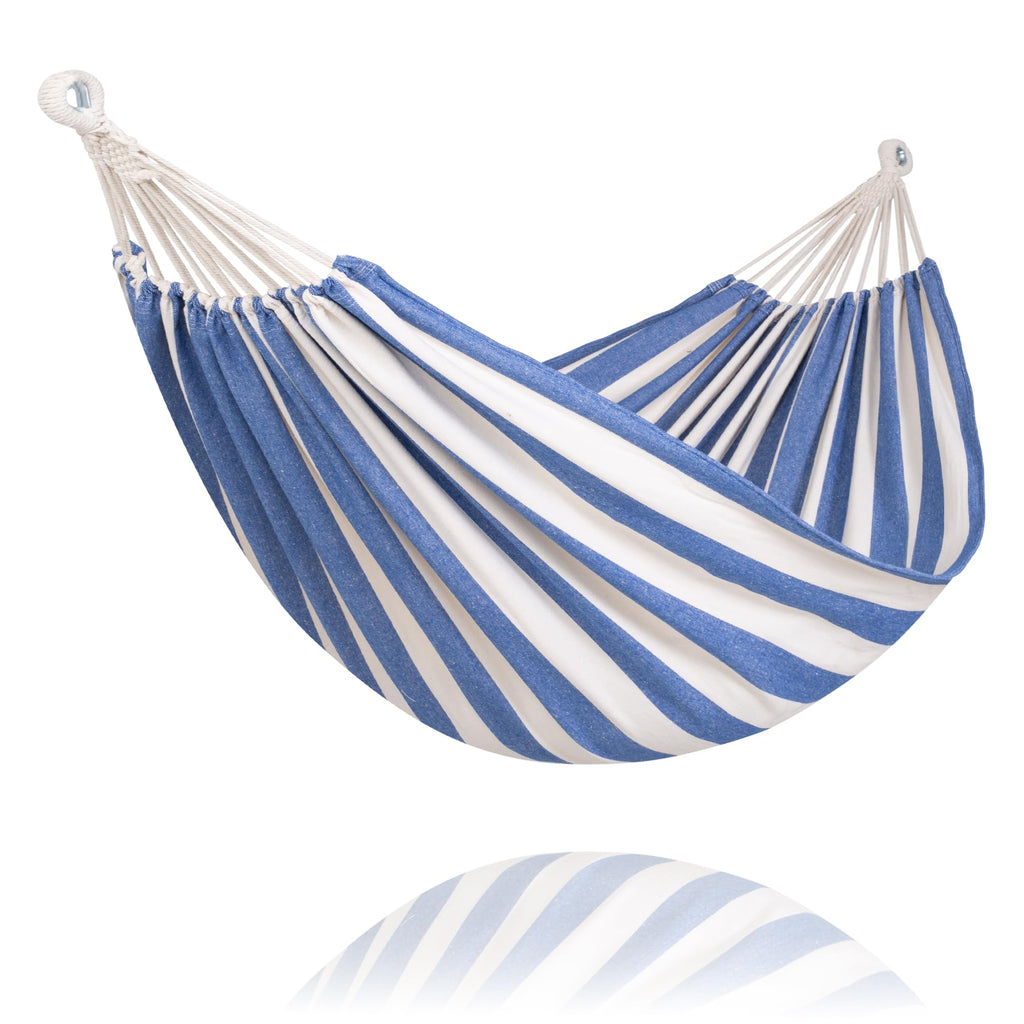 SUNCREAT Portable Camping Hammock for Outside, Heavy Duty 2 Person Hammock Bed for Tree, Beige with Tassels