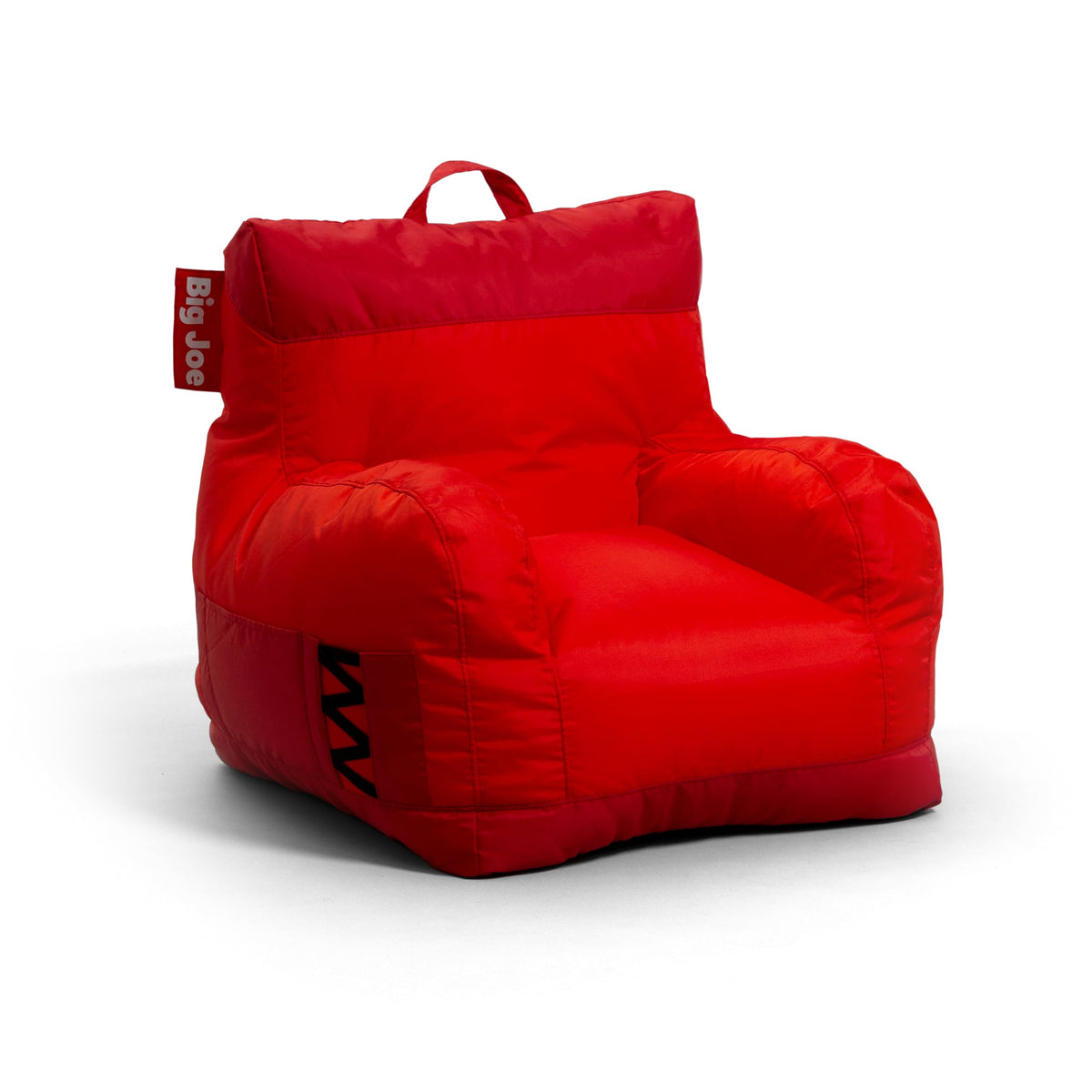 Big Joe Roma Kid's Bean Bag Chair, Oat Sherpa and Graphite, Vegan Suede, 2 Foot Lightweight Refillable Children's Seat