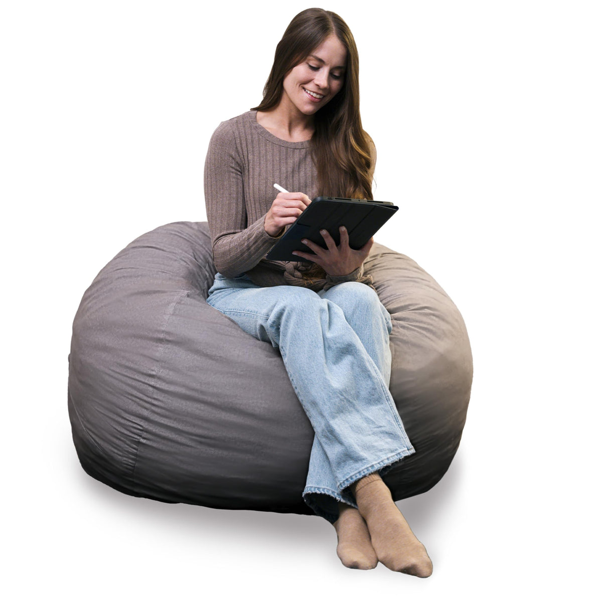 Big Joe Turnabout 3-in-1 Convertible Kids Bean Bag Chair, Midnight Blue