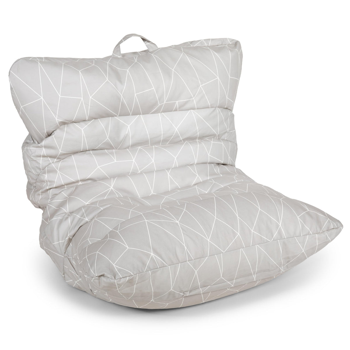Big Joe Roma Kid's Bean Bag Chair, Oat Sherpa and Graphite, Vegan Suede, 2 Foot Lightweight Refillable Children's Seat