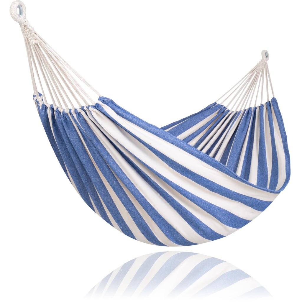 SUNCREAT Long Replacement Hammock Two Person for Stand, Blue White Stripes