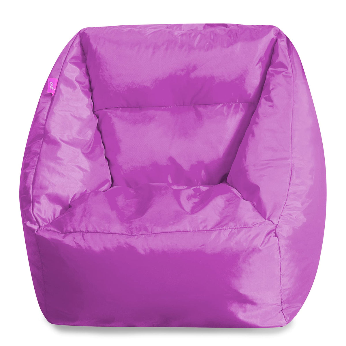 Posh Creations Structured Comfy Bean Bag Chair for Gaming, Reading, and Watching TV, Malibu Lounge, Canvas - Forest Critters on White