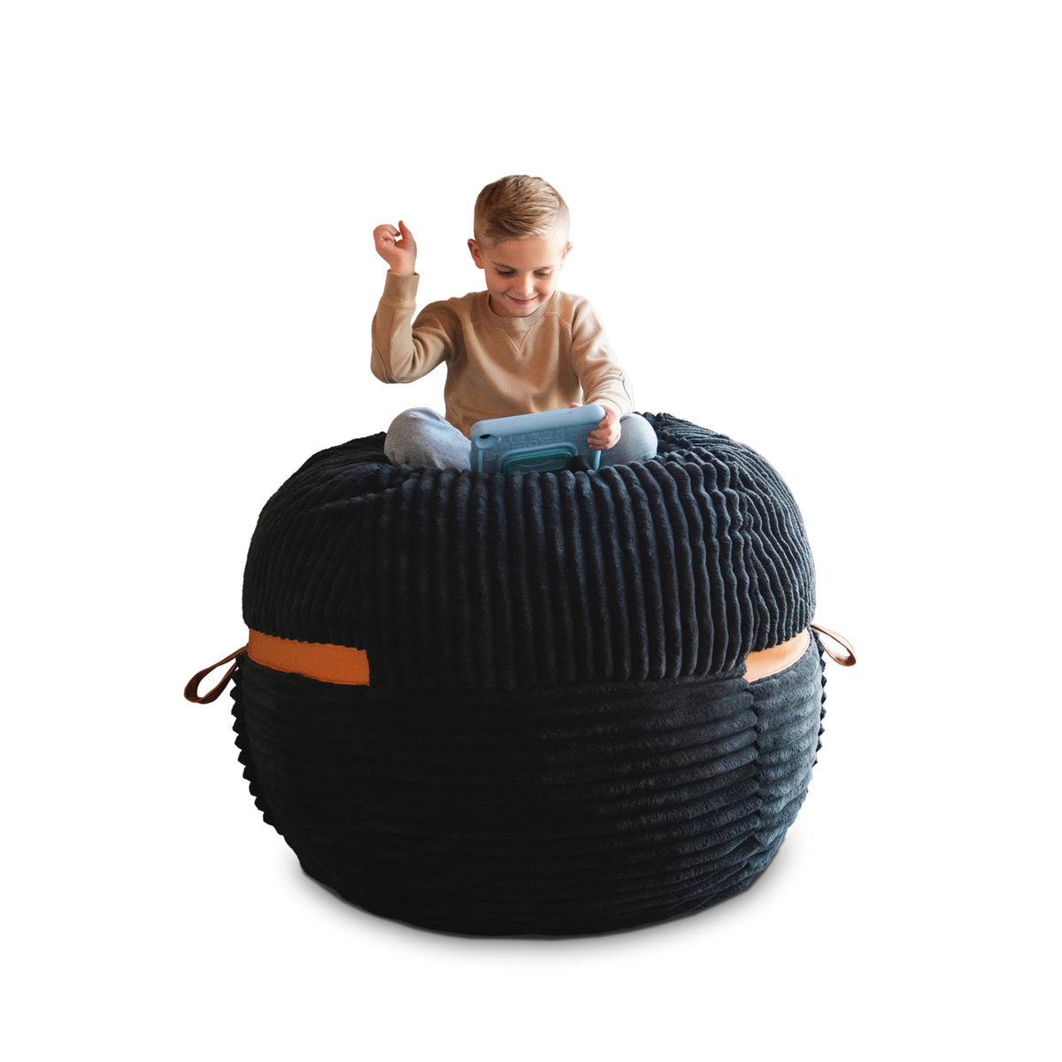 Big Joe Turnabout 3-in-1 Convertible Kids Bean Bag Chair, Midnight Blue