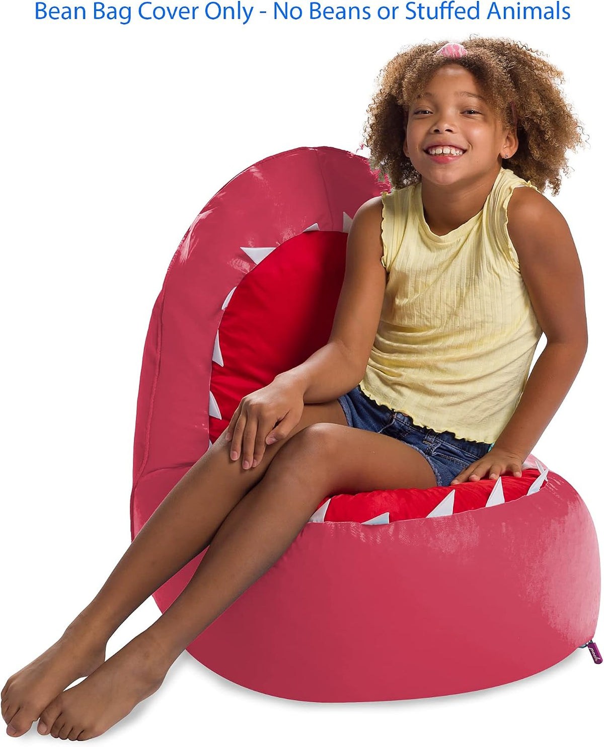 Posh Creations Shark Kids Bean Bag Chair, Cozy Chair for Toddlers and Kids, Children's Bean Bag