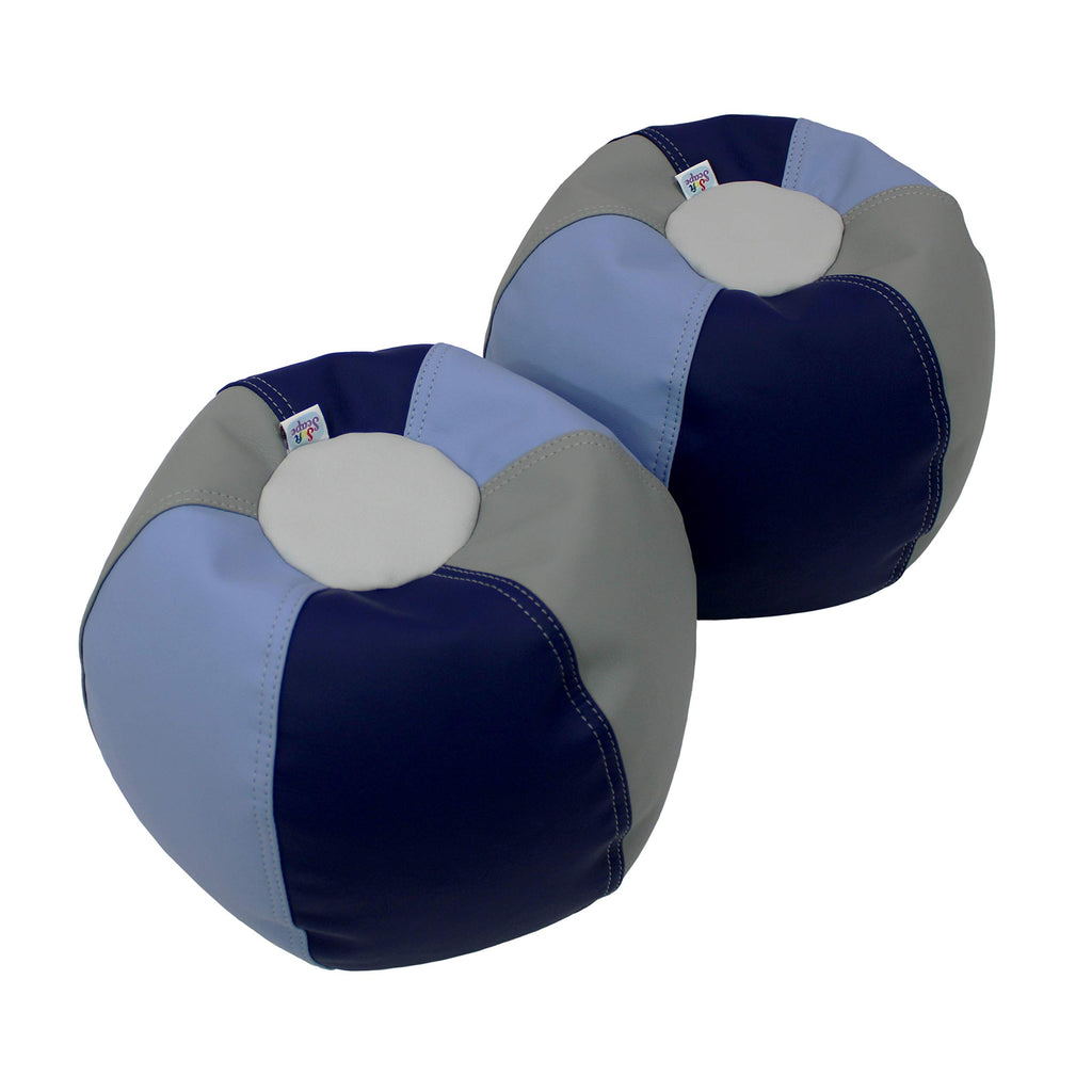 FDP SoftScape Bean Bag Puffs, 12" Height, 2-Pack - Navy/Powder Blue