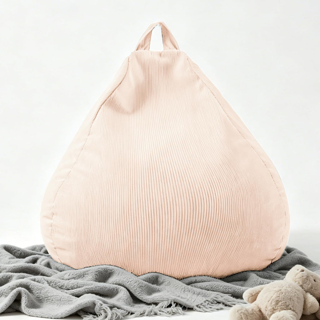 LPMOERA Stuffed Animal Storage Soft Bean Bag Chair Cover No Filler Caramel