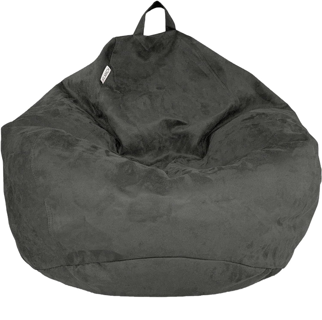 Bean Bag Stuffed Animal Storage Chair Cover (No Filler) for Kids and Adults. Extra Large Bird's Nest Beanbag Memory Foam Soft Premium (Navy Blue, 3 ft (Cover Only))