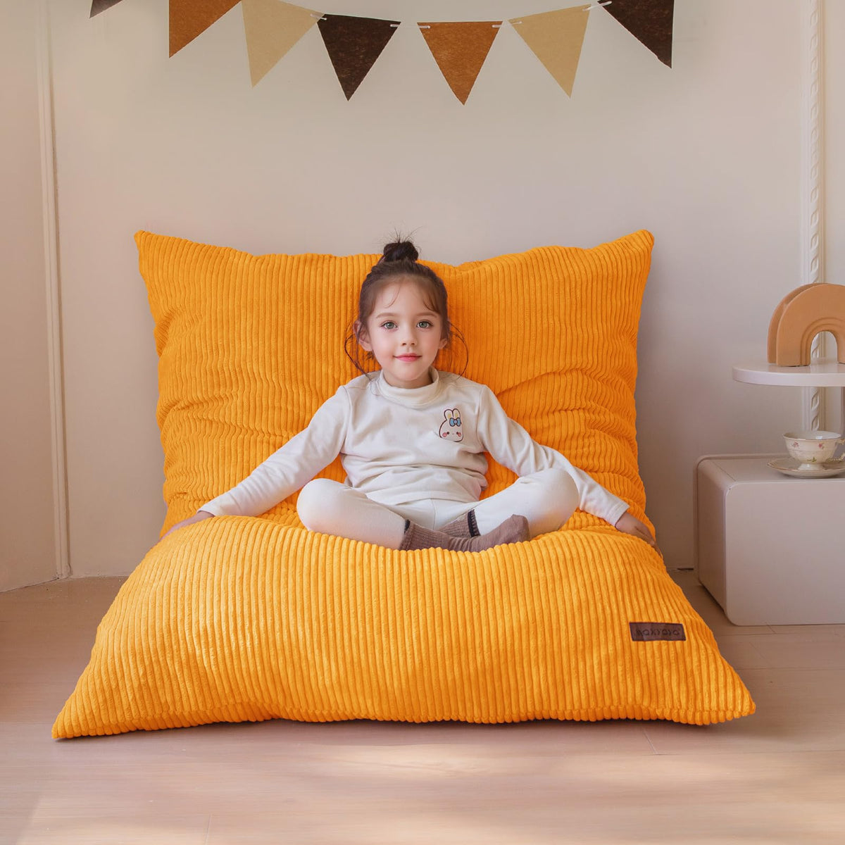 MAXYOYO 3 in 1 Kids Bean Bag Chair, Comfy Floor Sofa with Removed Cover