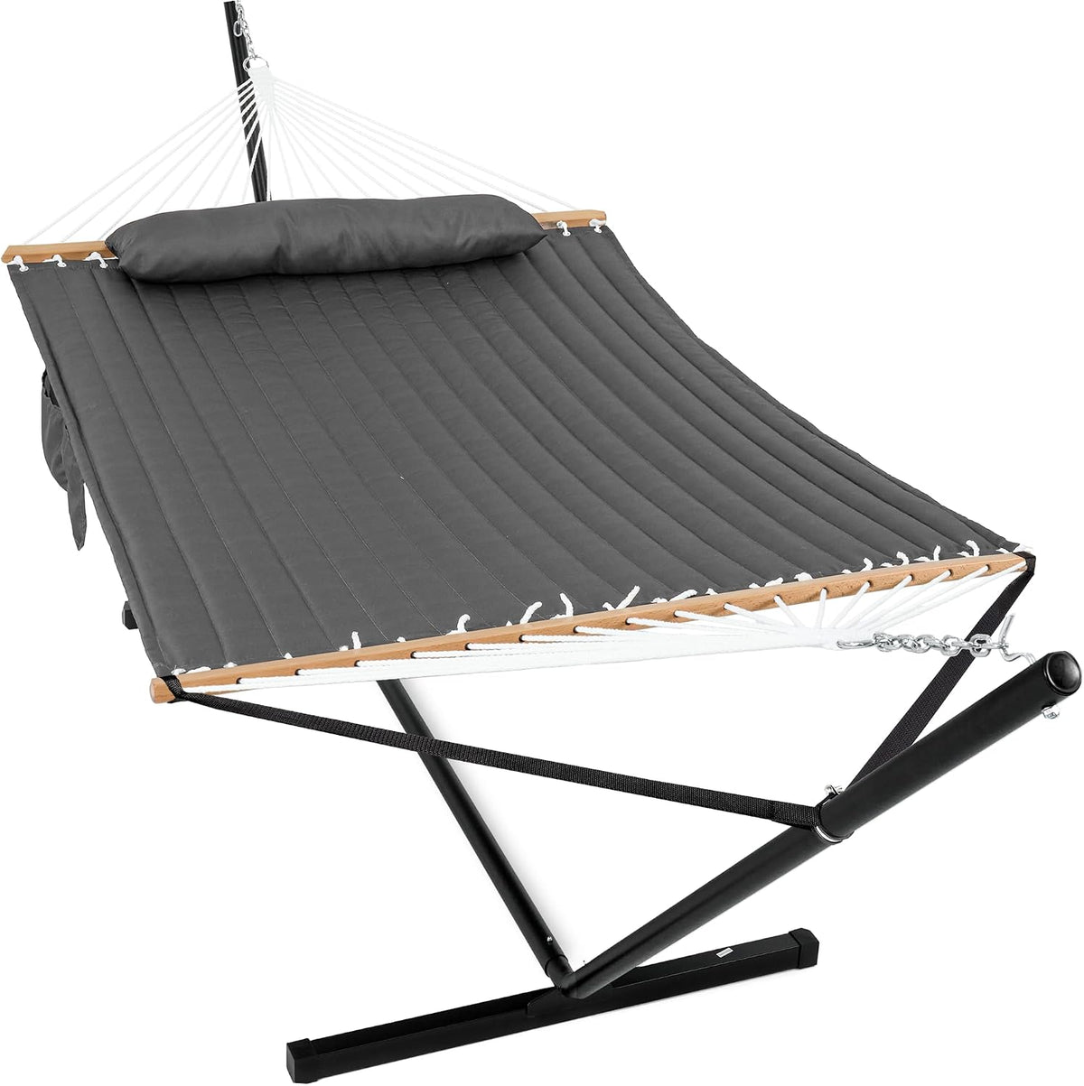 GAFETE 2 Person Hammock with Stand for Outside, Heavy Duty Steel Stand