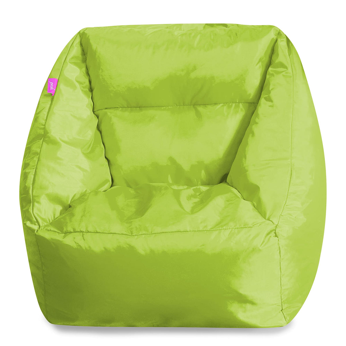 Posh Creations Structured Comfy Bean Bag Chair for Gaming, Reading, and Watching TV, Malibu Lounge, Canvas - Forest Critters on White