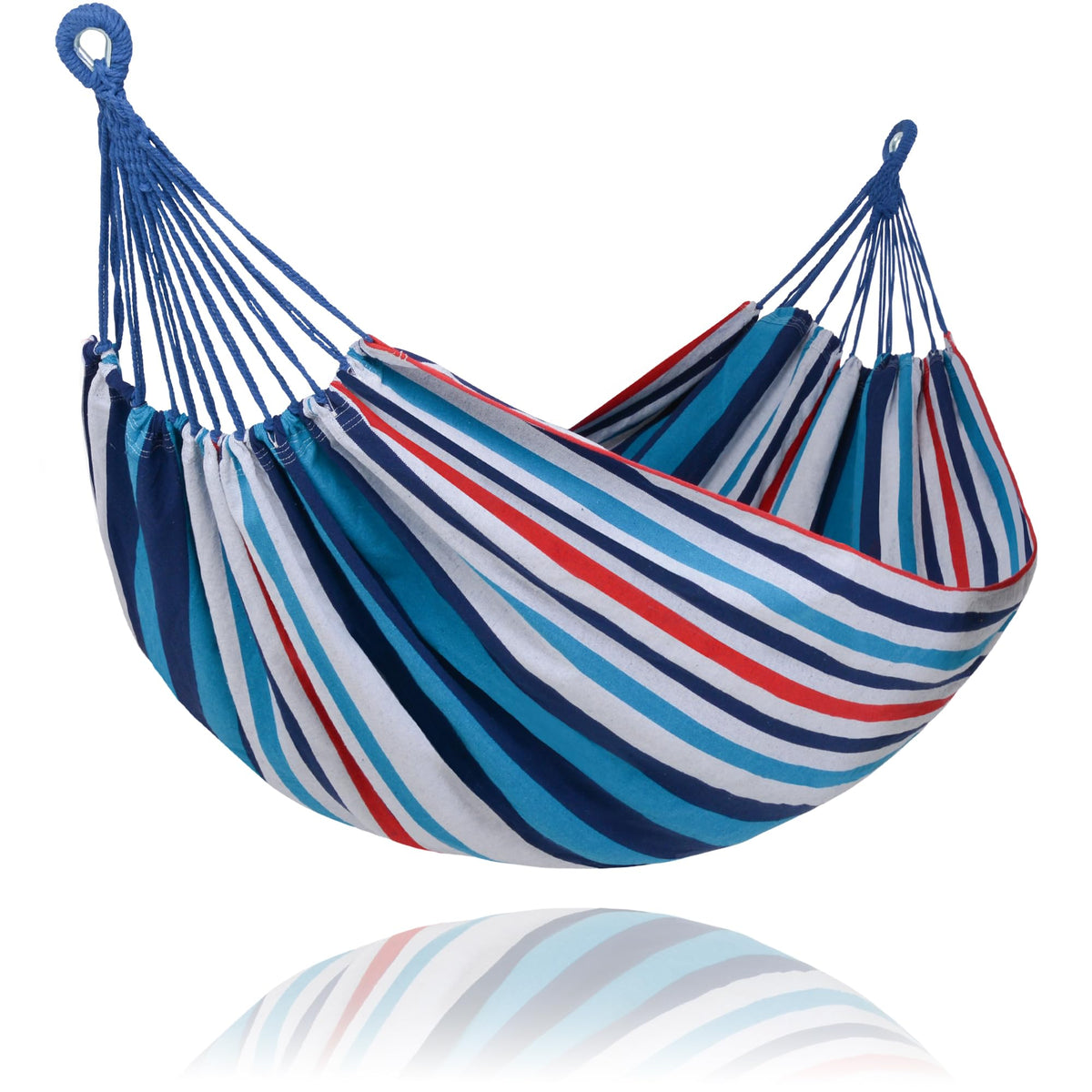 SUNCREAT Long Replacement Hammock Two Person for Stand, Blue White Stripes