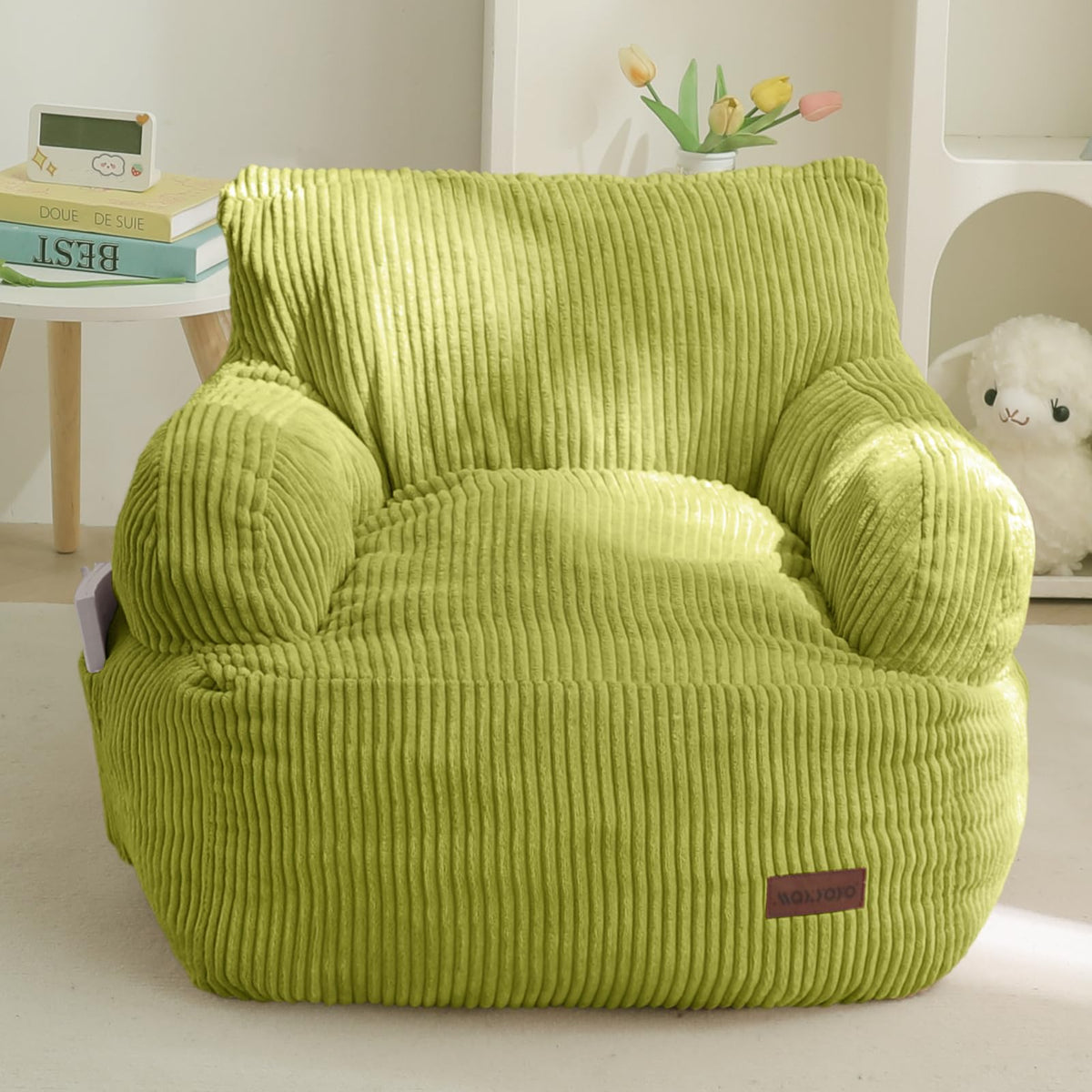 MAXYOYO Kids Bean Bag Chair, Stuffed Bean Bag Sofa, Navy, Standard