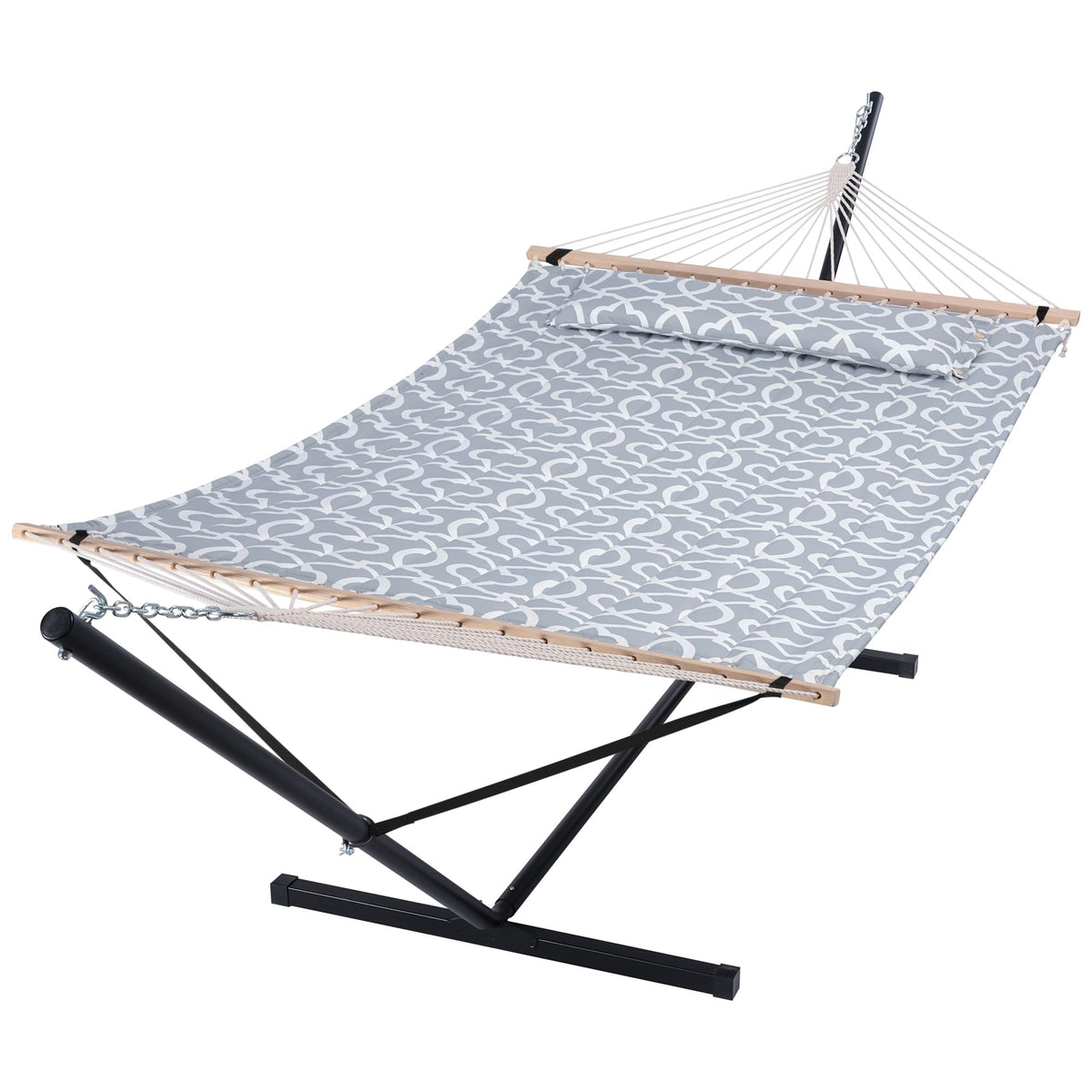 SUNCREAT 2 Person Hammock with Stand, 475 lbs Capacity, Dark Grey