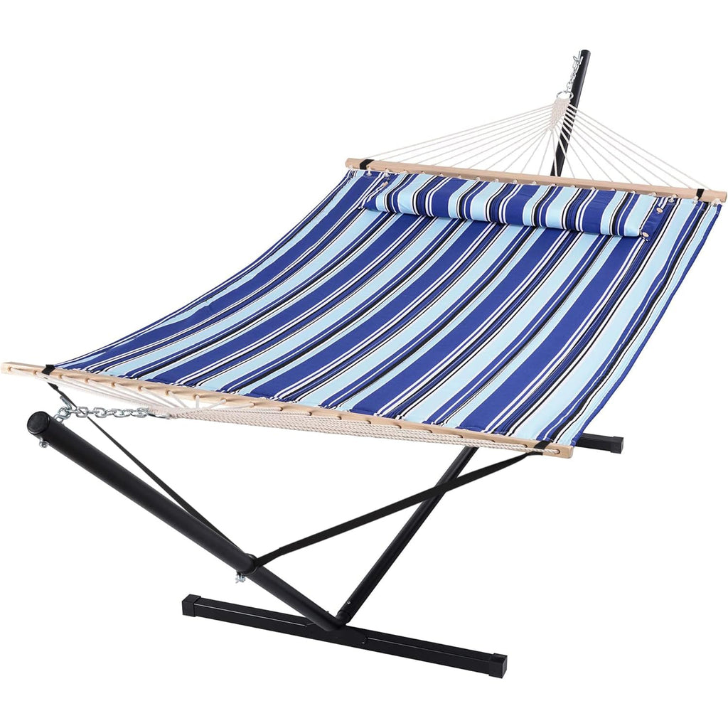 SUNCREAT Extra Large Double Hammock with Stand, 475lbs Capacity, Grey
