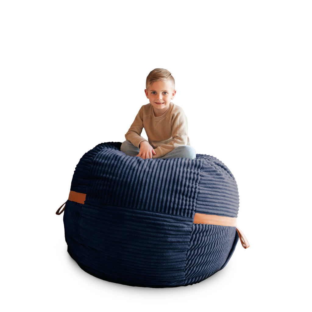 Big Joe Turnabout 3-in-1 Convertible Kids Bean Bag Chair, Midnight Blue