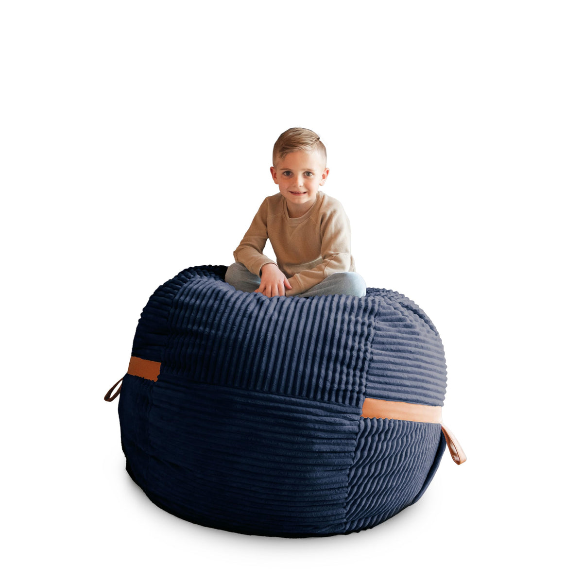Big Joe Turnabout 3-in-1 Convertible Kids Bean Bag Chair, Midnight Blue