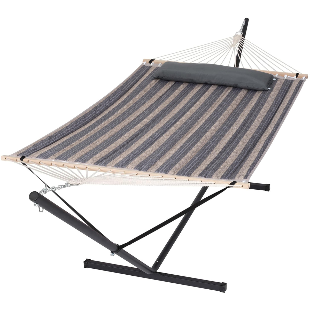 SUNCREAT 2 Person Hammock with Stand, 475 lbs Capacity, Dark Grey